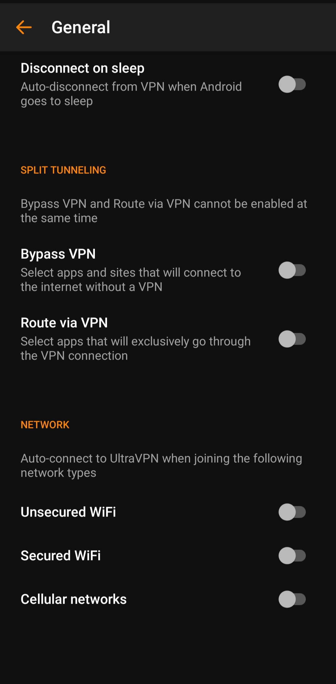 What do all these settings mean on Android? – UltraVPN